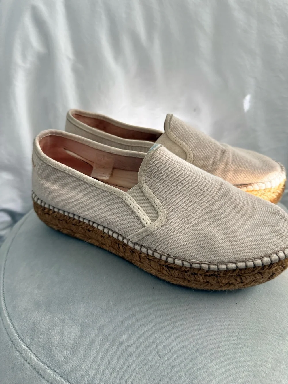 Viscata Slip-On Canvas Espadrille in Light Beige